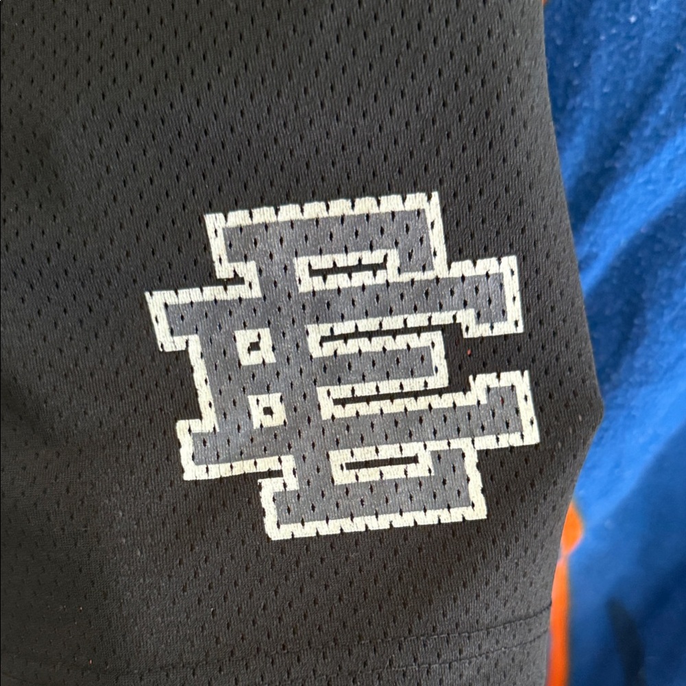 Eric Emanuel Black Athletic Shorts with White Interlocking EE Logo